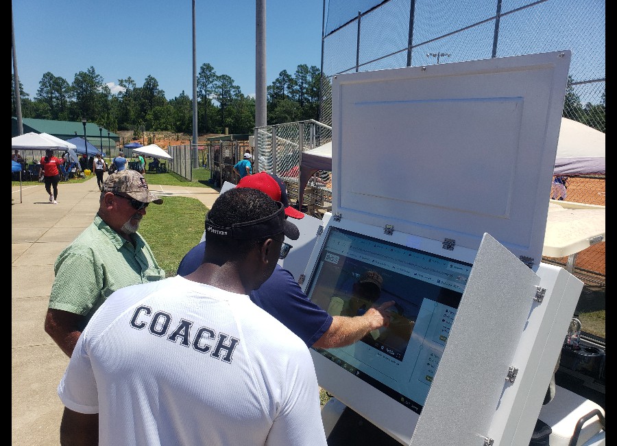 MIK allows coaches to review player videos and other metrics outdoors in bright daylight