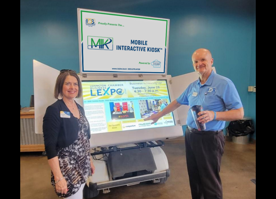 The Mobile Interactive Kiosk (MIK) at Lexington, SC Chamber breakfast meeting