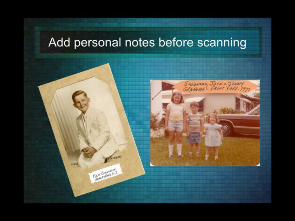 Personal notes added prior to scanning